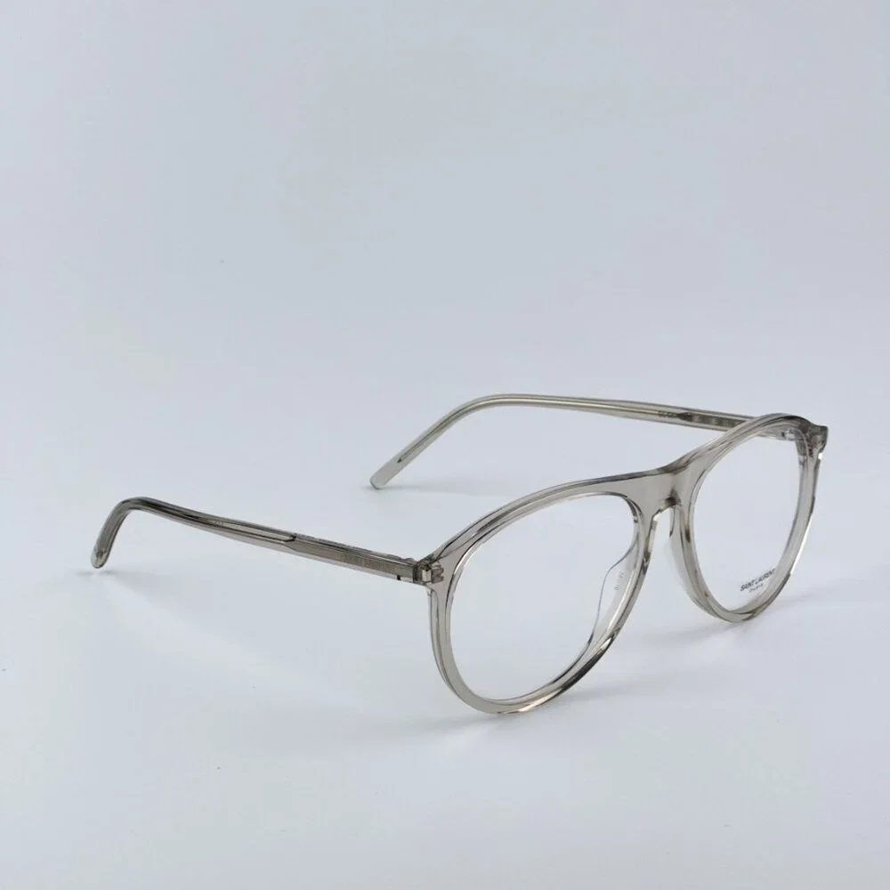 Saint Laurent Men BRAND NEW Eyeglasses Transparent Beige Pilot SL667OPT 003 - Picture 7 of 11